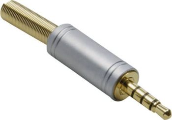 Džek konektor 3,5 mm zlatna ravni muški 4