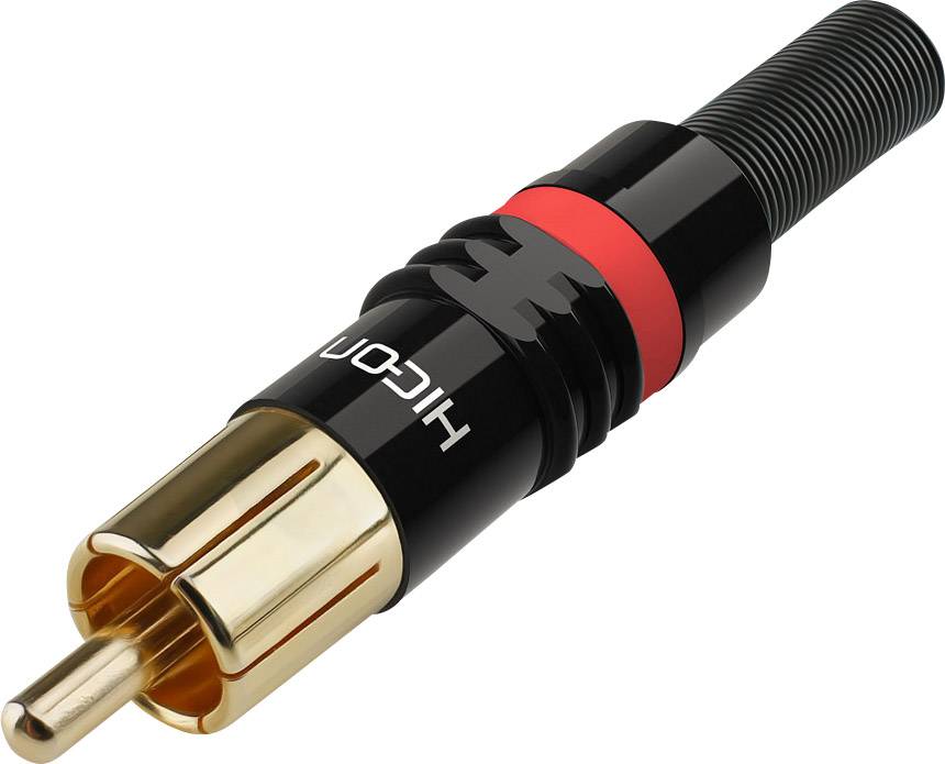 Hicon HI-CM03-RED RCA konektor crna, crvena ravni muški 2