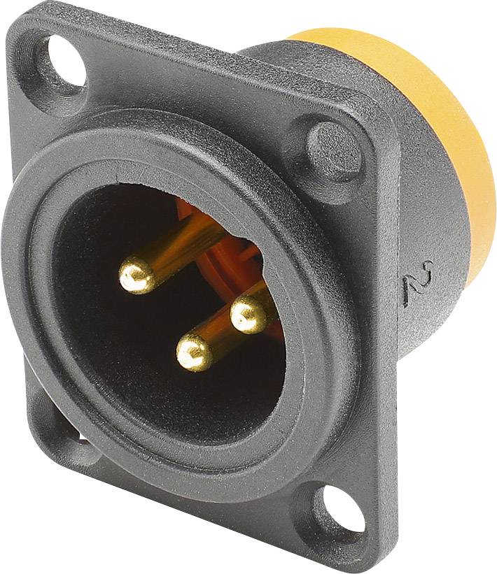 Hicon HI-X3DM-HD-B XLR konektor crna muški s prirubnicom