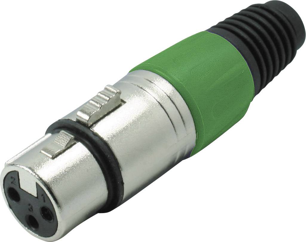 Kash 55022-G XLR konektor 60 V zelena ravni ženski