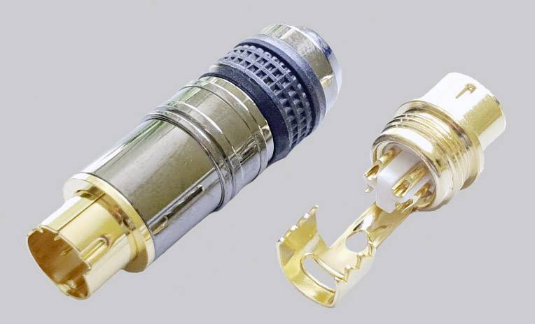 BKL Electronic minijaturni okrugli DIN konektor krom utikač 4 2103763