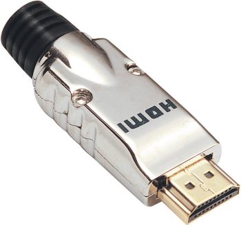 HDMI-konektor HDMI konektor srebrna v celoti iz kovine, svetel 19