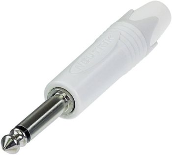 Džek-utični NP2X-WT 6,35 mm banana konektor bela ravni muški