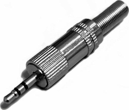 Džek konektor 2,5 mm srebrna Stereo, metalni 3