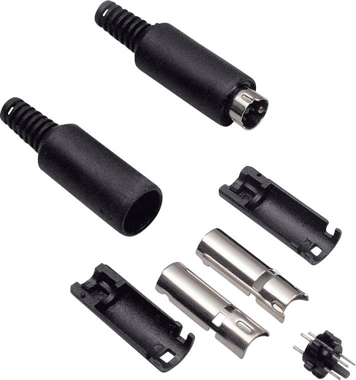 BKL Electronic minijaturni okrugli DIN konektor 34 V crna utikač