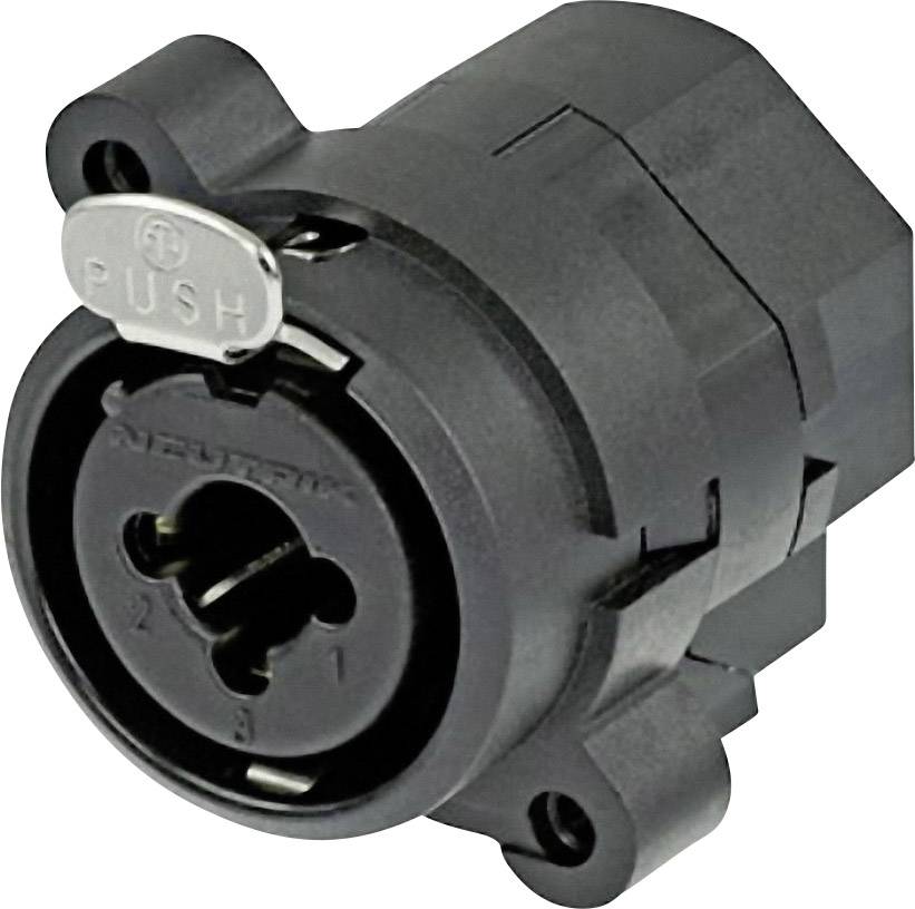 Neutrik prirubnička NCJ9FI-S XLR konektor crna s preklopnim kontaktom 3