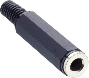 Banana 3/stereo 6,35 mm konektor 34 V DC/AC crna sa zaštitom od savijanja
