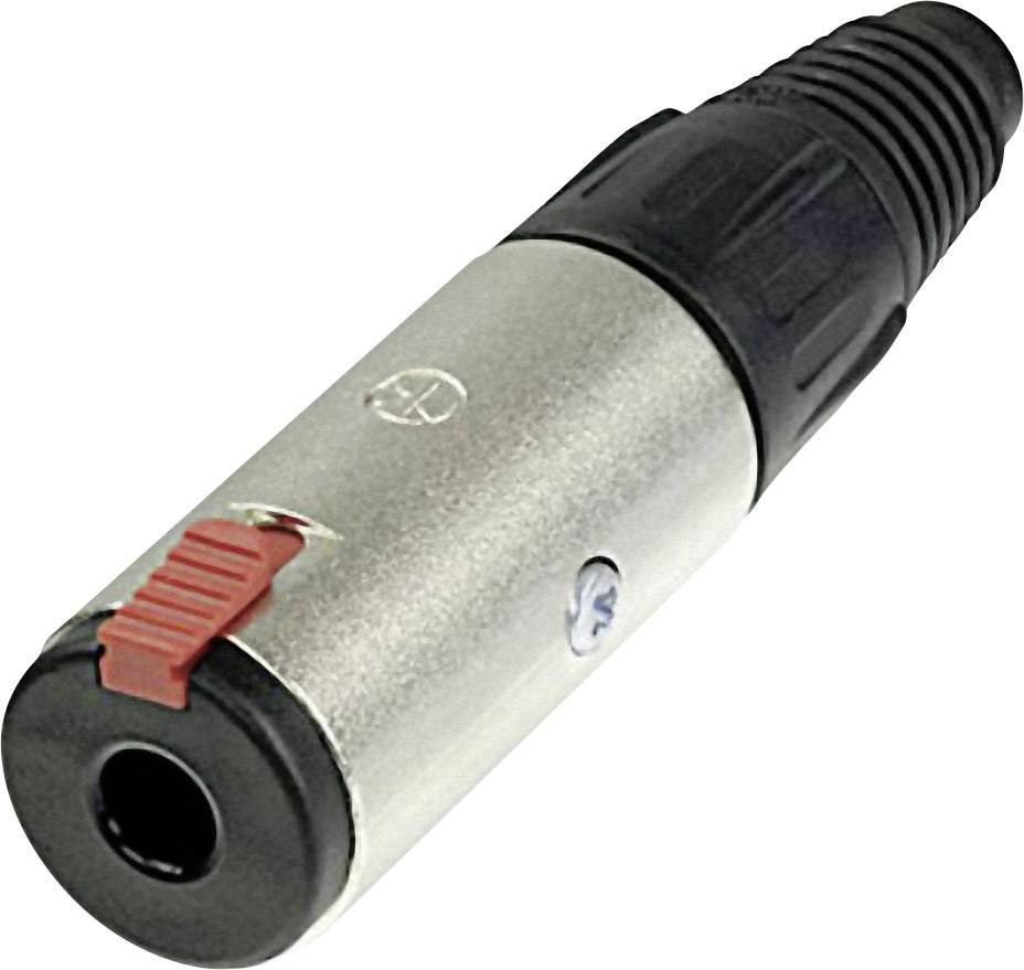 Neutrik doza NJ3FC6BAG 6,35 mm banana konektor crna ravan, z zaklepom