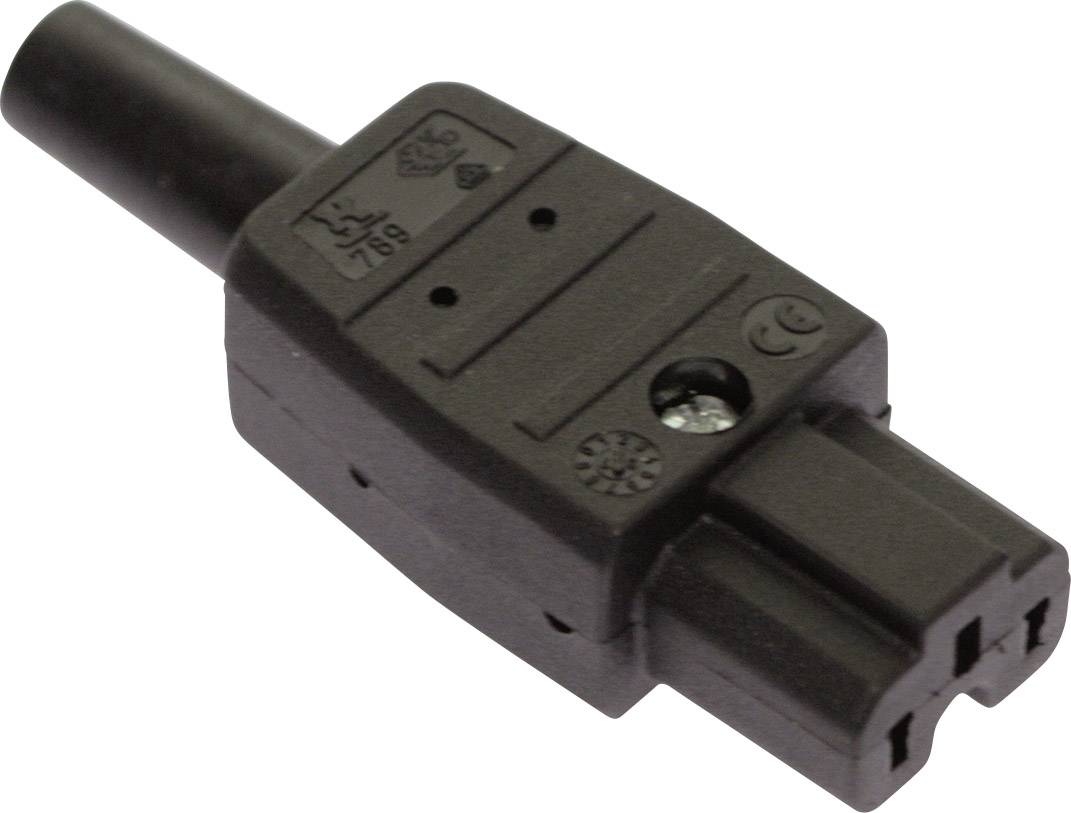 Priključak C15A konektor za grejne uređaje 230 V 10 A crna