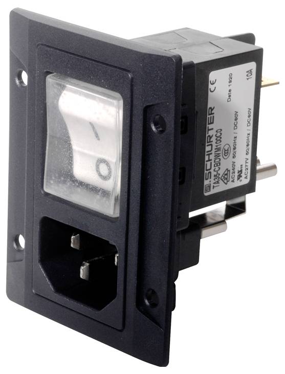 Schurter 3-108-454 IEC konektor 250 10 mA crna