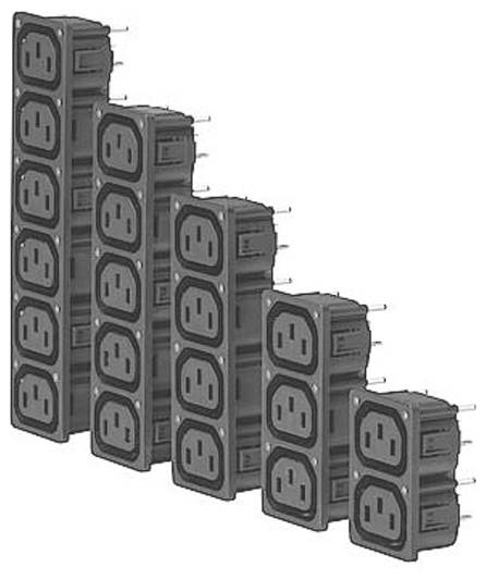 Schurter 3-128-806 IEC konektor 250 10 mA crna