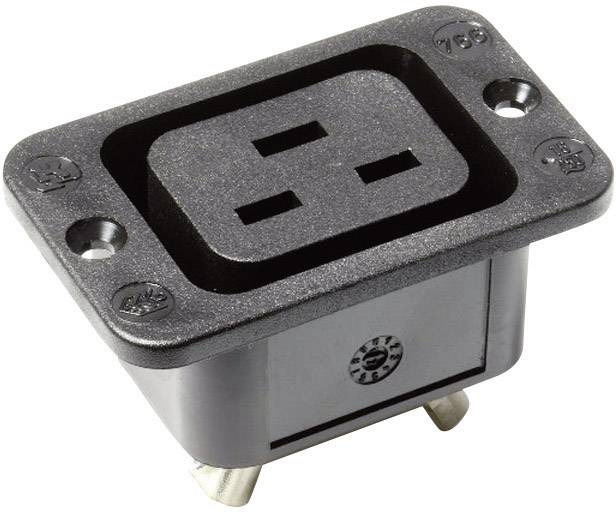 Ugradna IEC-utičnica 766/63/sw/C IEC konektor 250 V 16 A crna
