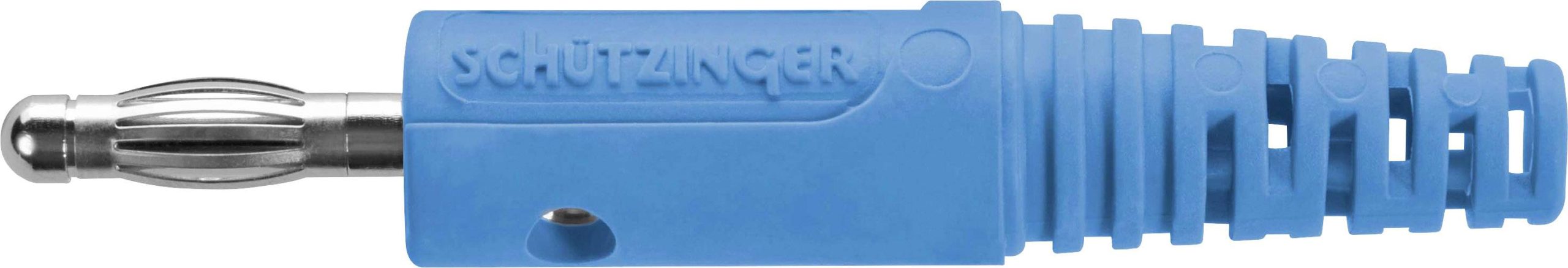 Schützinger FK 8 S Ni / BL lamelni utikač, ravni muški, Ø4mm, plava, 70V/DC, 30V/AC, 32A