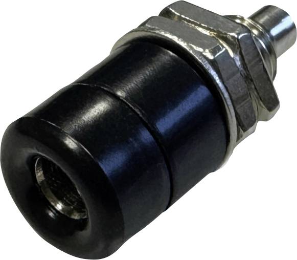 TRU Components laboratorijska banana utičnica, ugradna vertikalna, Ø4mm, crna, 16A