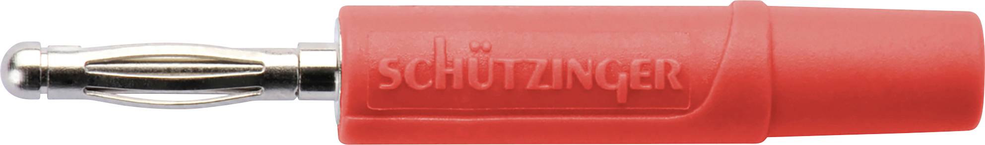 Schützinger DI FK 02 L Ni / RT lamelni utikač, Ø2mm, crvena, 30V/AC, 60V/DC, 10A, lemni priključak