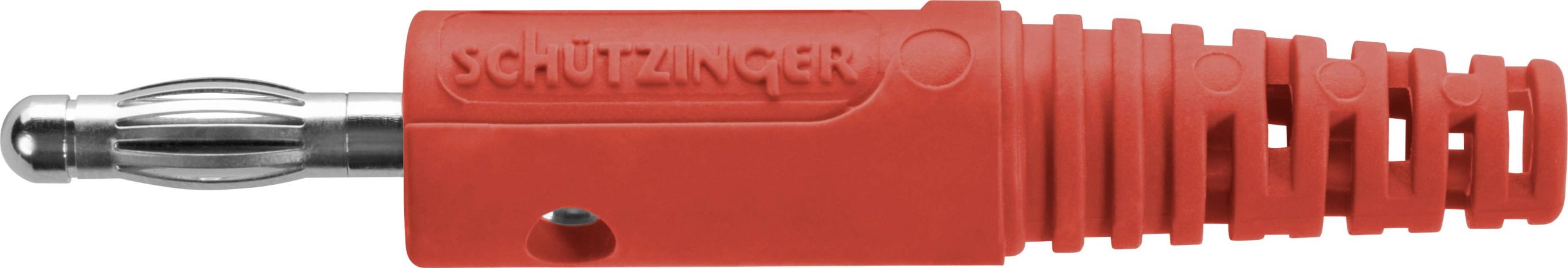 Schützinger DI FK 8 L Ni / RT lamelni utikač, Ø4mm, crvena, 30V/AC, 60V/DC, 32A, lemni priključak