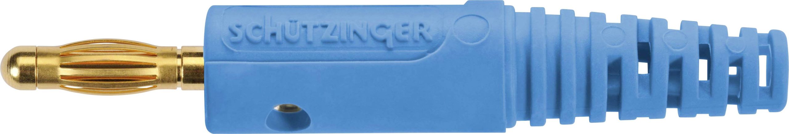 Schützinger DI FK 8 S Au / BL lamelni utikač, Ø4mm, plava, 30V/AC, 60V/DC, 32A, vijčani priključak