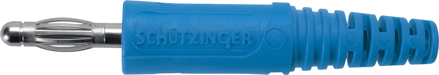 Schützinger DI FK 9 L Ni / BL lamelni utikač, Ø4mm, plava, 30V/AC, 60V/DC, 32A, lemni priključak