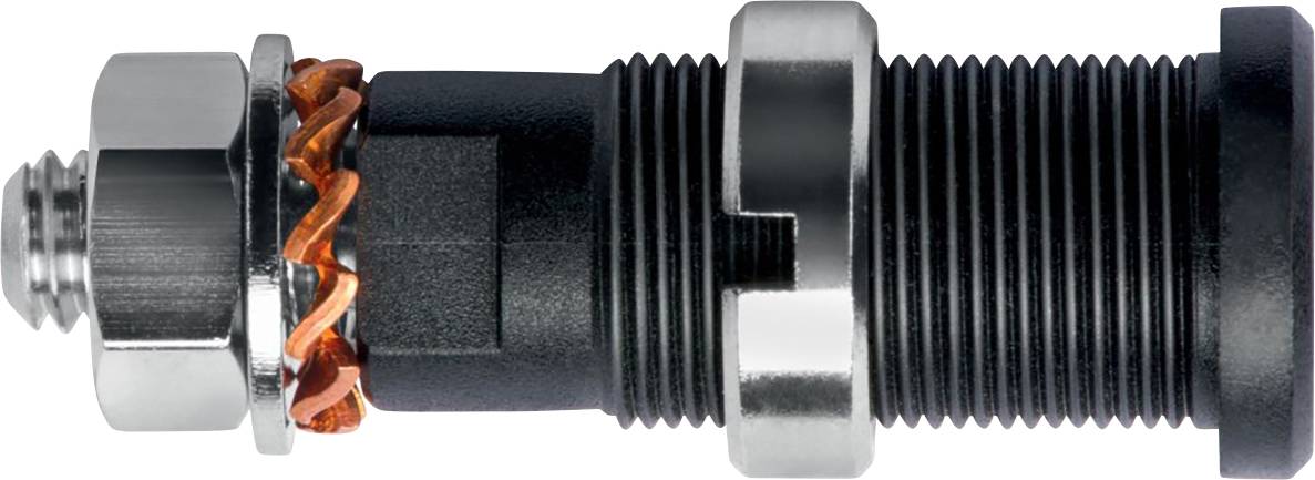 Schützinger DI SEB 3401 Ni / SW sigurnosna ugradna utičnica, Ø2mm, crna, 600V, 10A, lemni priključak