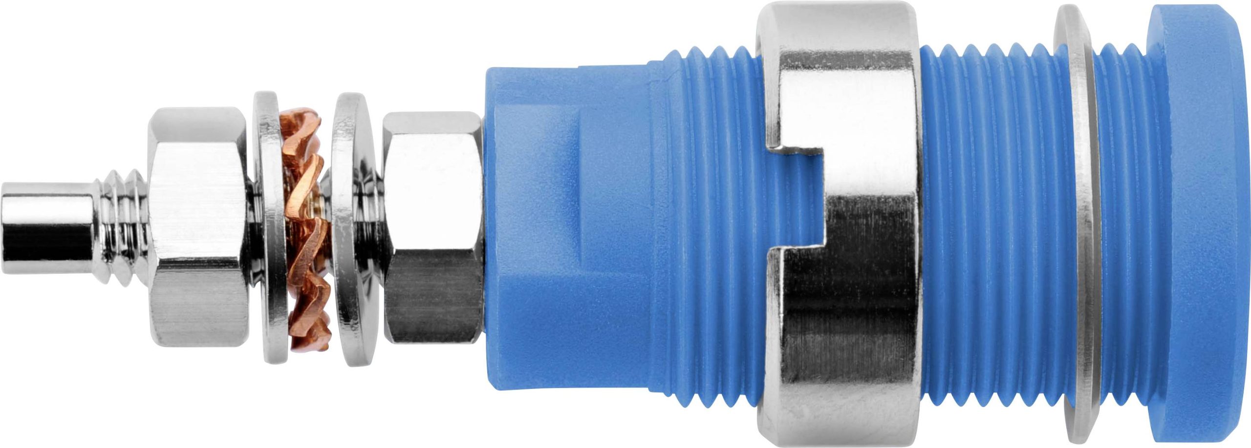Schützinger DI SEB 6446 Ni / BL sigurnosna ugradna utičnica, Ø4mm, plava, 1000V, 32A