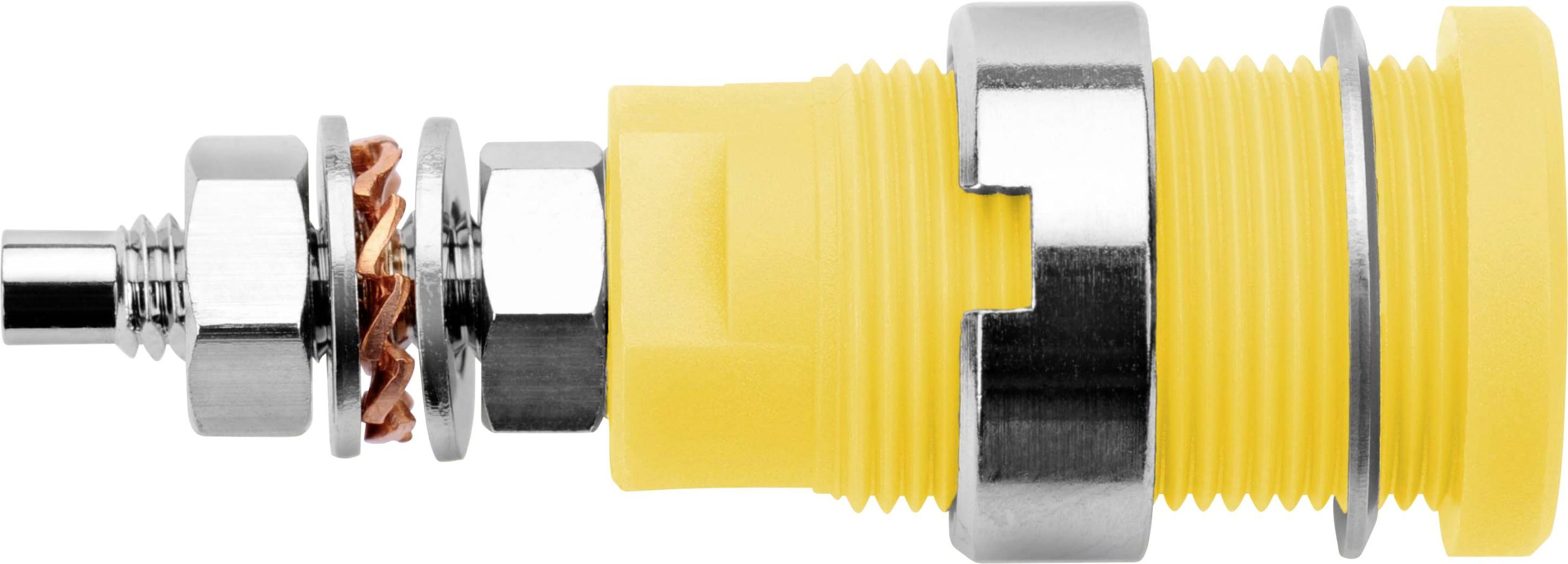Schützinger DI SEB 6446 Ni / GE sigurnosna ugradna utičnica, Ø4mm, žuta, 1000V, 32A