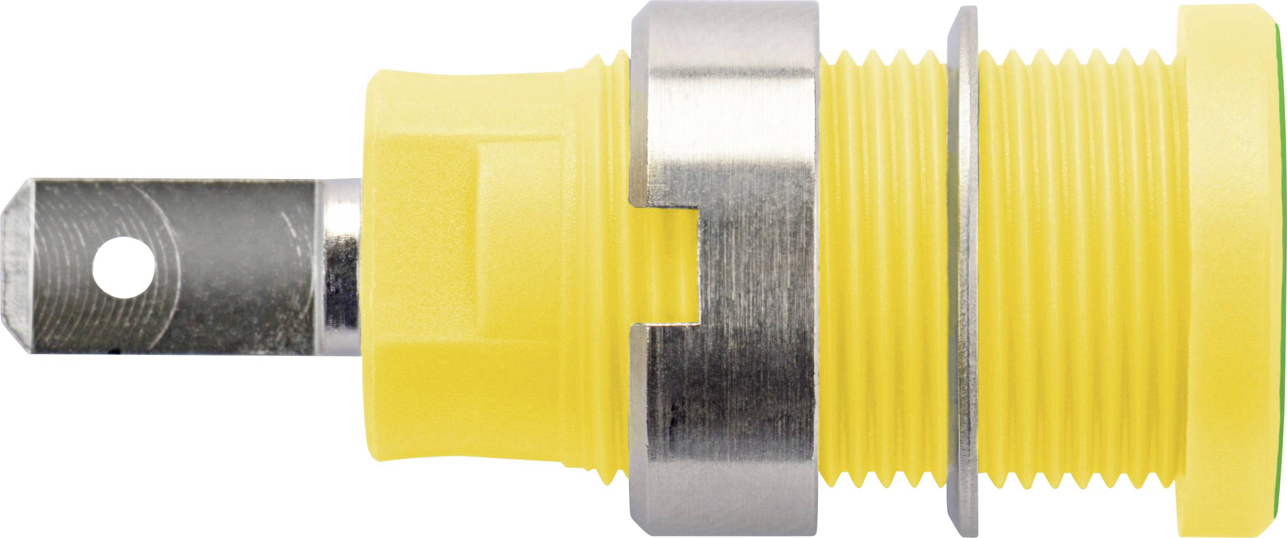 Schützinger DI SEB 6450 Ni / GNGE sigurnosna ugradna utičnica, Ø4mm, zeleno-žuta, 1000V, 24A