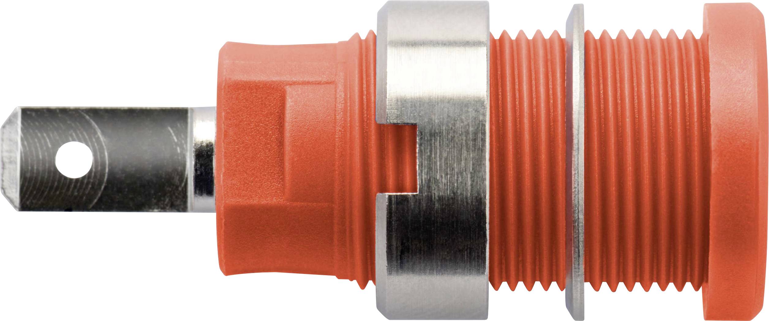 Schützinger DI SEB 6450 Ni / RT sigurnosna ugradna utičnica, Ø4mm, crvena, 1000V, 24A