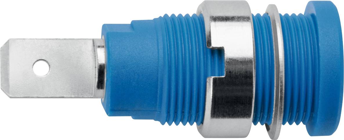 Schützinger DI SEB 6452 Ni / BL sigurnosna ugradna utičnica, Ø4mm, plava, 1000V, 32A