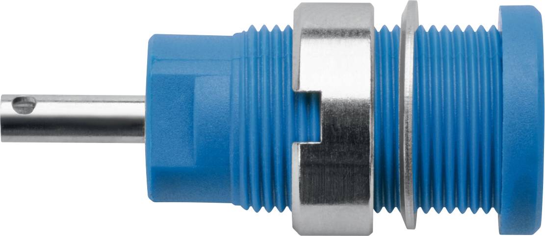 Schützinger DI SEB 6525 Ni / BL sigurnosna ugradna utičnica, Ø4mm, plava, 1000V, 10A