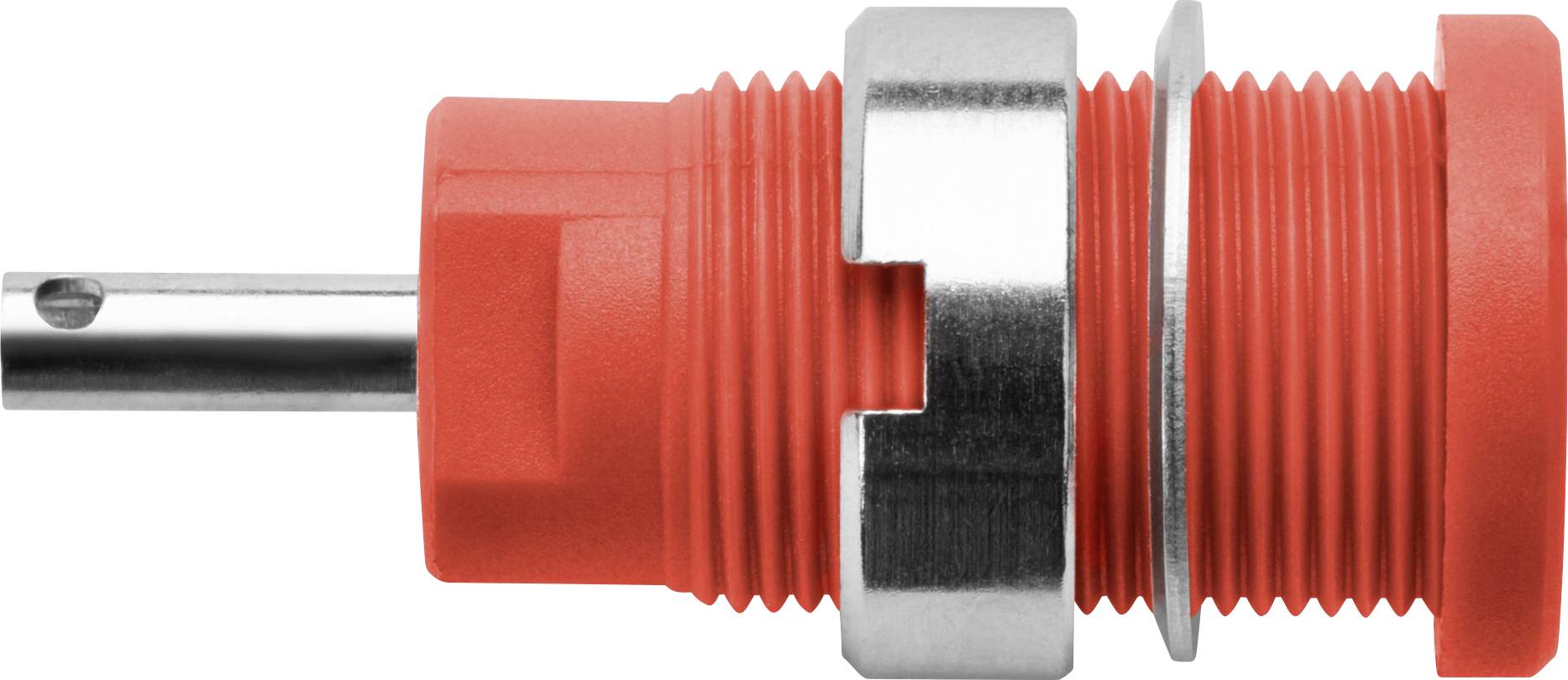 Schützinger DI SEB 6525 Ni / RT sigurnosna ugradna utičnica, Ø4mm, crvena, 1000V, 10A