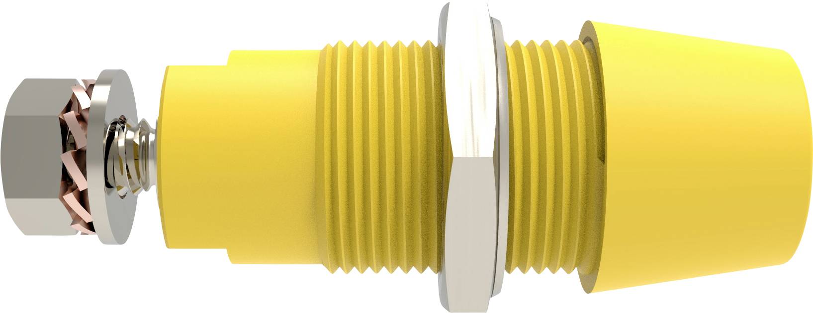 Schützinger 99023236 sigurnosna utičnica, ravna, Ø4mm, žuta, 1500V/DC, 1000V, 32A