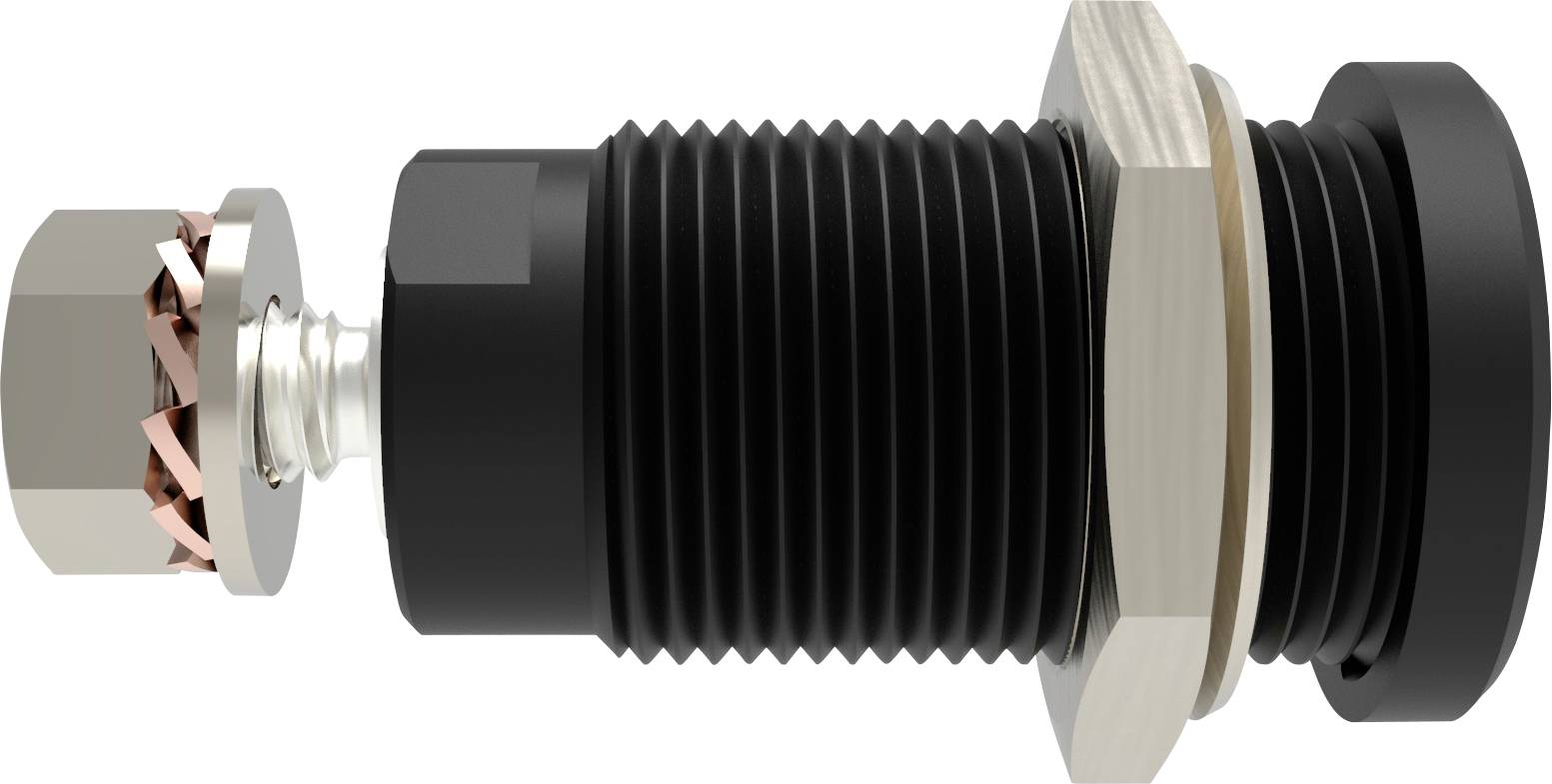 Schützinger 99023245 sigurnosna ugradna utičnica, ravna, Ø4mm, crna, 1500V/DC, 1000V, 32A
