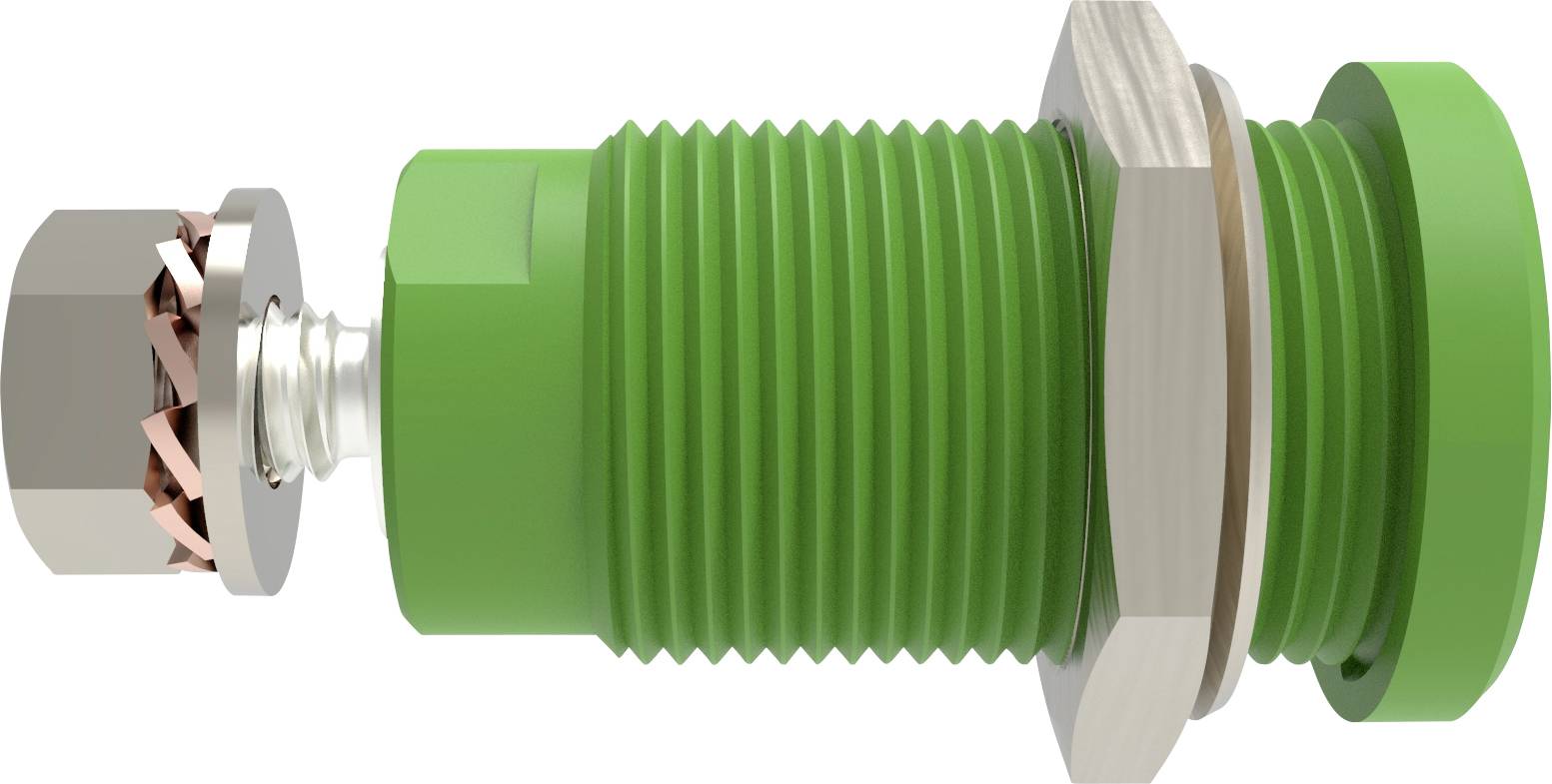 Schützinger 99023249 sigurnosna ugradna utičnica, ravna, Ø4mm, zelena, 1500V/DC, 1000V, 32A