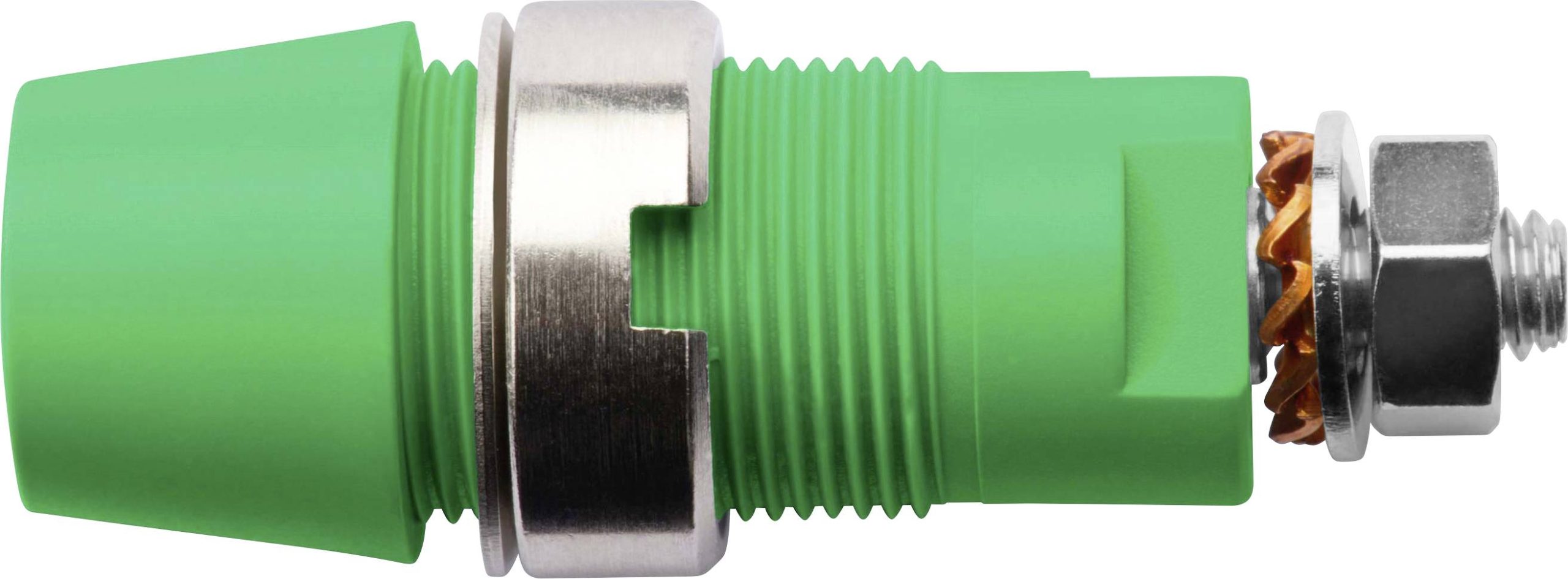 Schützinger DI SAB 6922 Au / GN sigurnosna utičnica, Ø4mm, zelena, 1000V, 32A, vijčani priključak