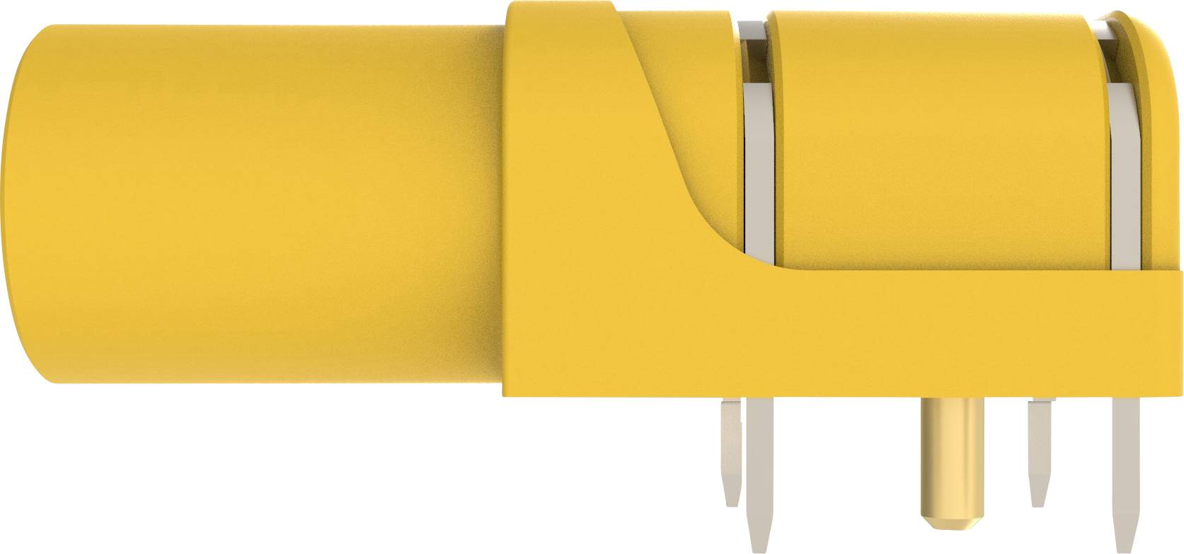 Schützinger SWEB 8094 Au / GE ugaona sigurnosna utičnica, Ø4mm, žuta, 1000V, 24A, za štampanu ploču