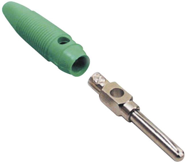 BKL Electronic 072152-P banana utikač, ravni muški, Ø4mm, zelena, 60V, 16A, vijčani priključak