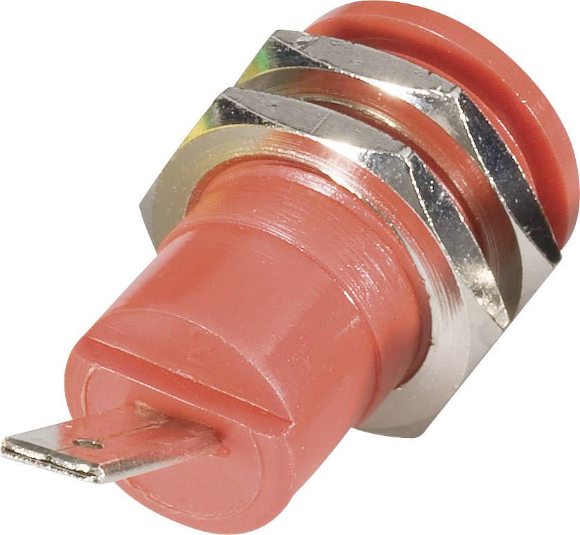Schnepp BU 4600 rt sigurnosna laboratorijska banana utičnica, ugradna vertikalna, Ø4mm, crvena, 25A
