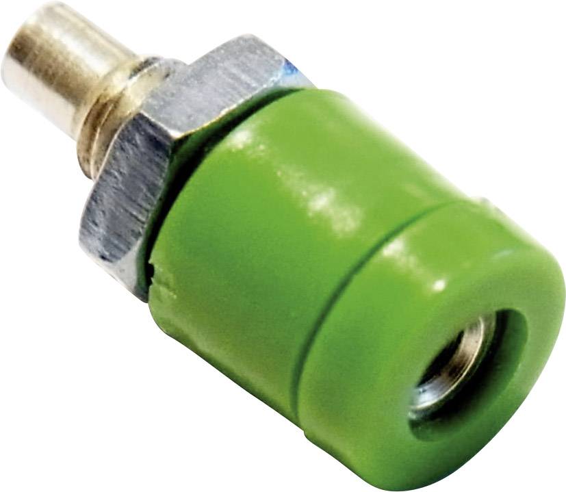 Schnepp 2400-GN BU mini laboratorijski ženski konektor, ugradni vertikalni, Ø2mm, zelena, 5A
