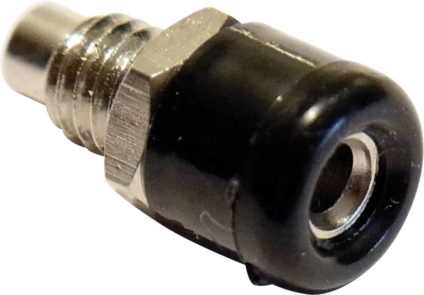 Schnepp 187 SCHWARZ mini laboratorijski ženski konektor, ugradni vertikalni, Ø2,6mm, crna, 10A