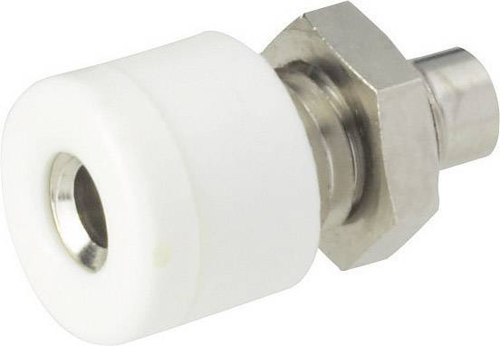 Schnepp 187 WEISS mini laboratorijski ženski konektor, ugradni vertikalni, Ø2,6mm, bela, 10A