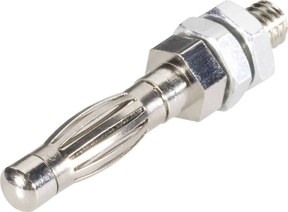Schnepp 4mm-EBFKST mit M4 lamelni utikač, ugradni vertikalni, Ø4mm, srebrna, 20A