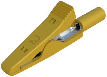 SKS Hirschmann 930318103 minijaturna krokodil hvataljka, žuta, 60V/DC, 8A, krimp priključak