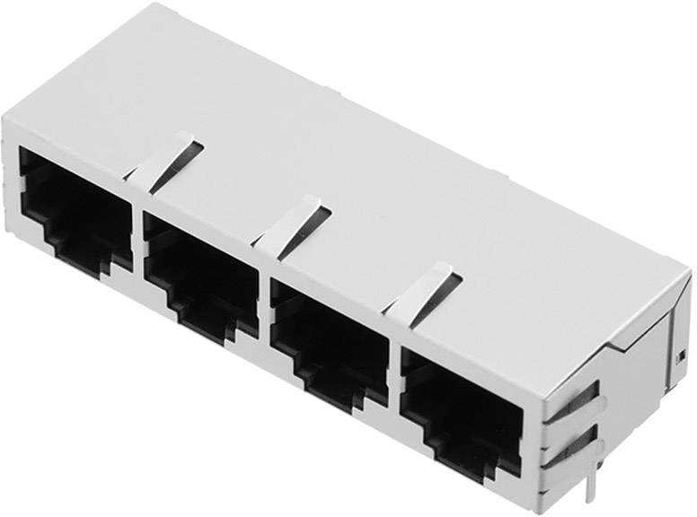 Encitech 1897240 RJ konektor za povezivanje RJ45 ugradni ženski konektor, horizontalni 8P8C pol. metalik