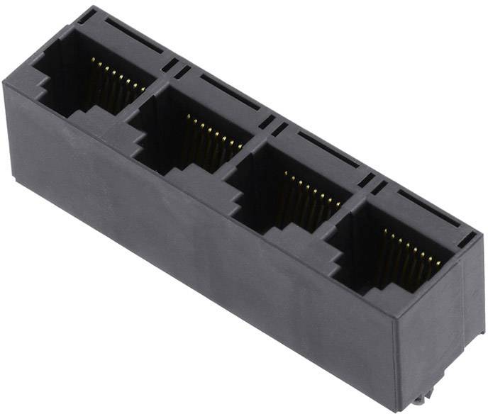 Encitech 1897253 RJ konektor za povezivanje RJ45 ugradni ženski konektor, vertikalni 8P8C pol. crna