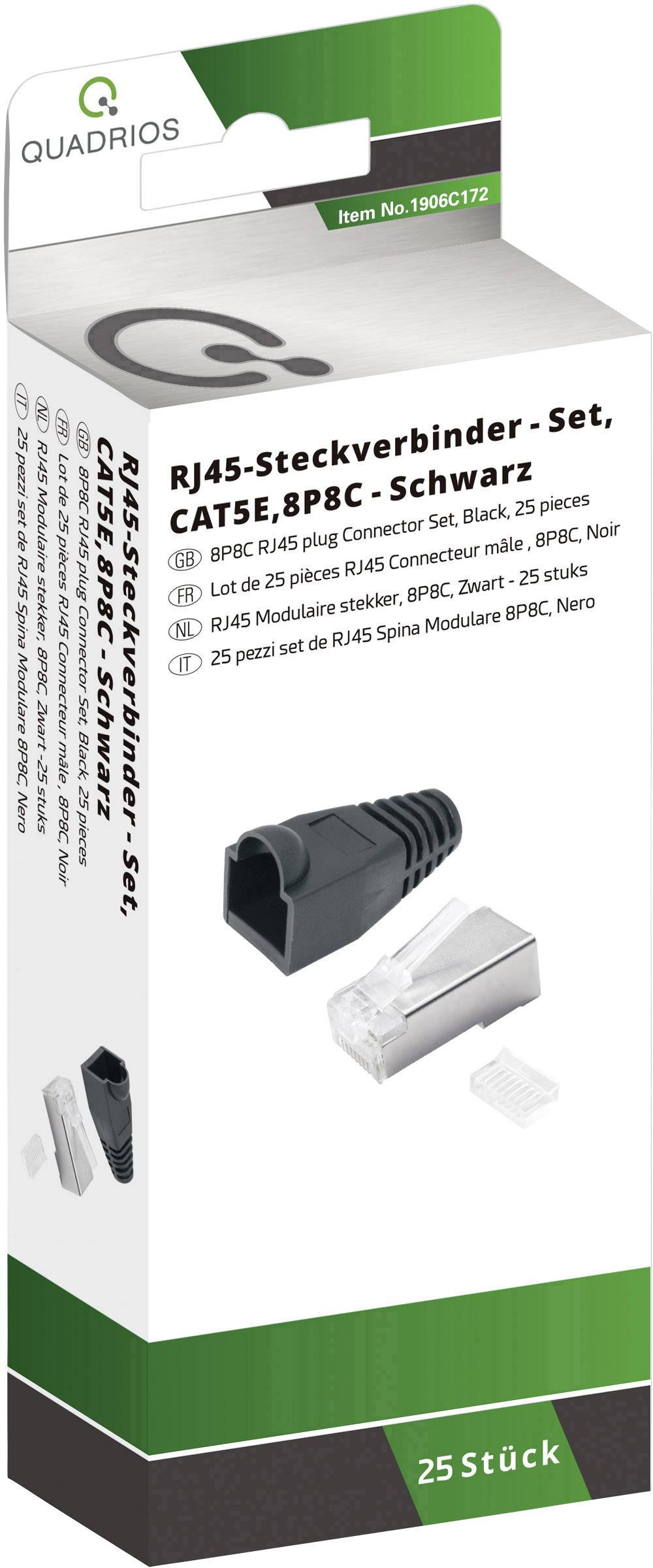 Quadrios 2140239 RJ45 konektor ravni muški konektor 8P8C pol. crna
