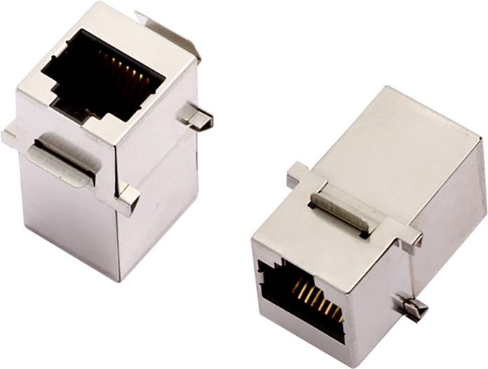 Encitech 2255425 RJ45 konektor dvojna sklopka 8P8C pol. crna