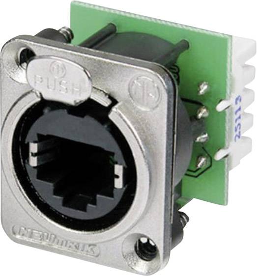 Neutrik 737799 RJ45 konektor Podpora šasije Rezanje, stezna tehnologija LSA-PLUS 8P8C pol. nikl