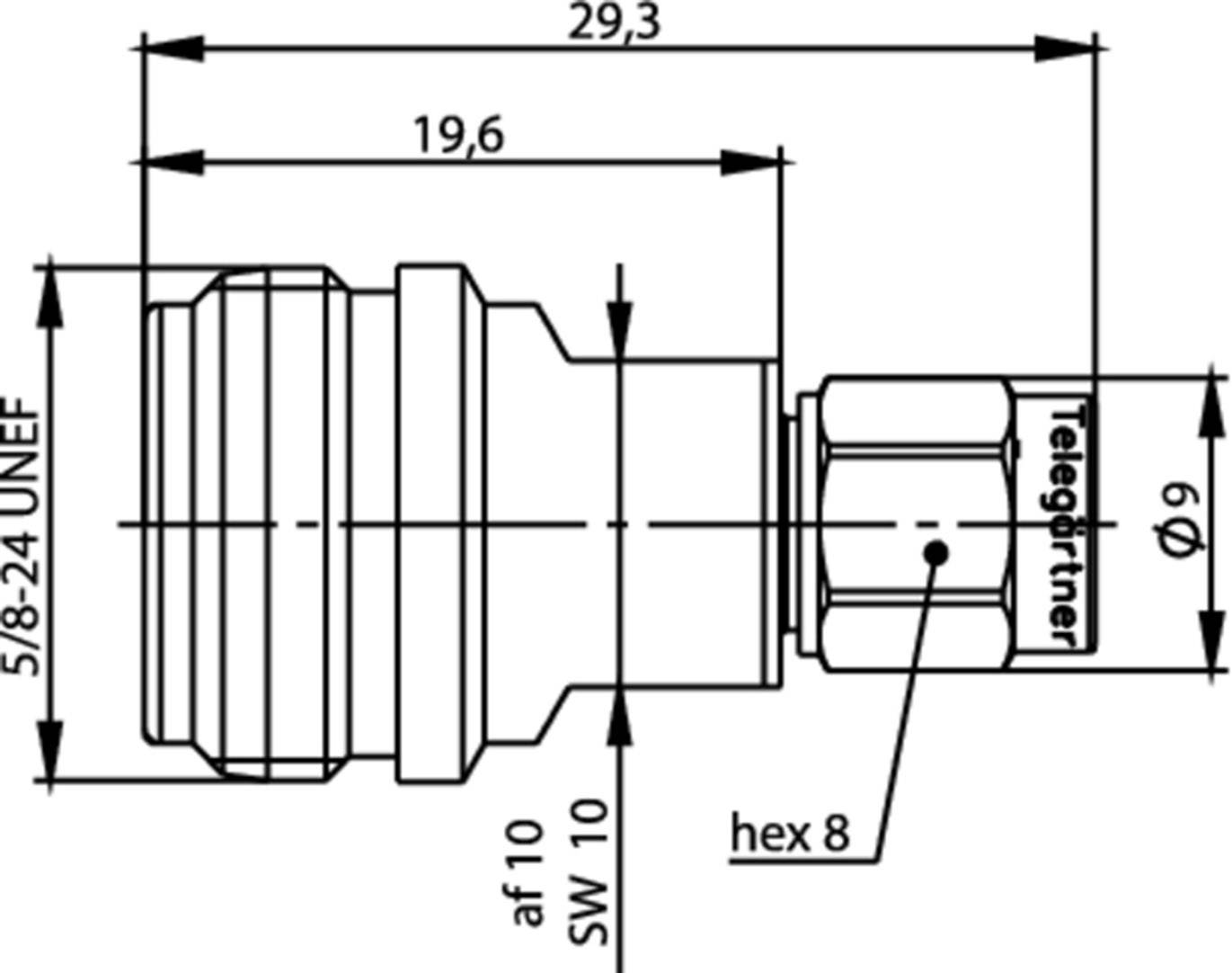 Telegärtner 100024221 koaksijalni adapter muški konektor N - SMA-utikač 18 GHz, 50 Ω