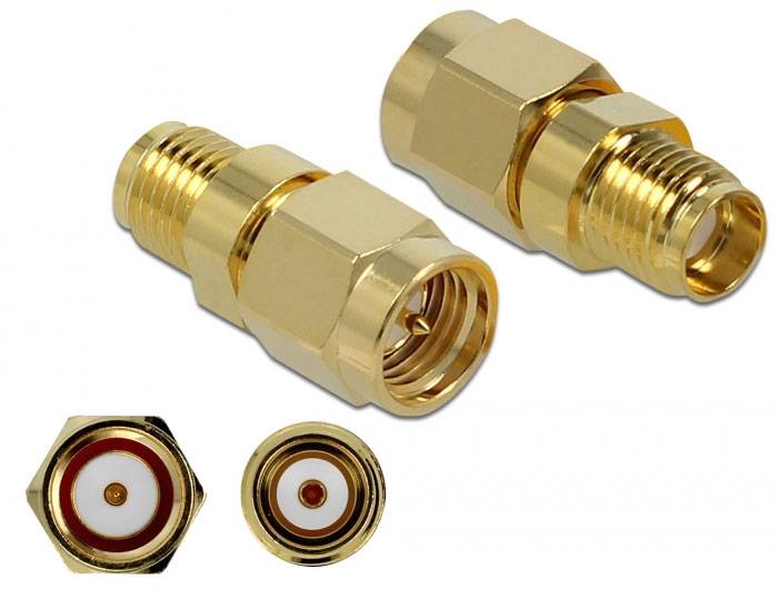 Delock 89972 SMA adapter SMA-utikač - SMA-utičnica 10 GHz, 50 Ω
