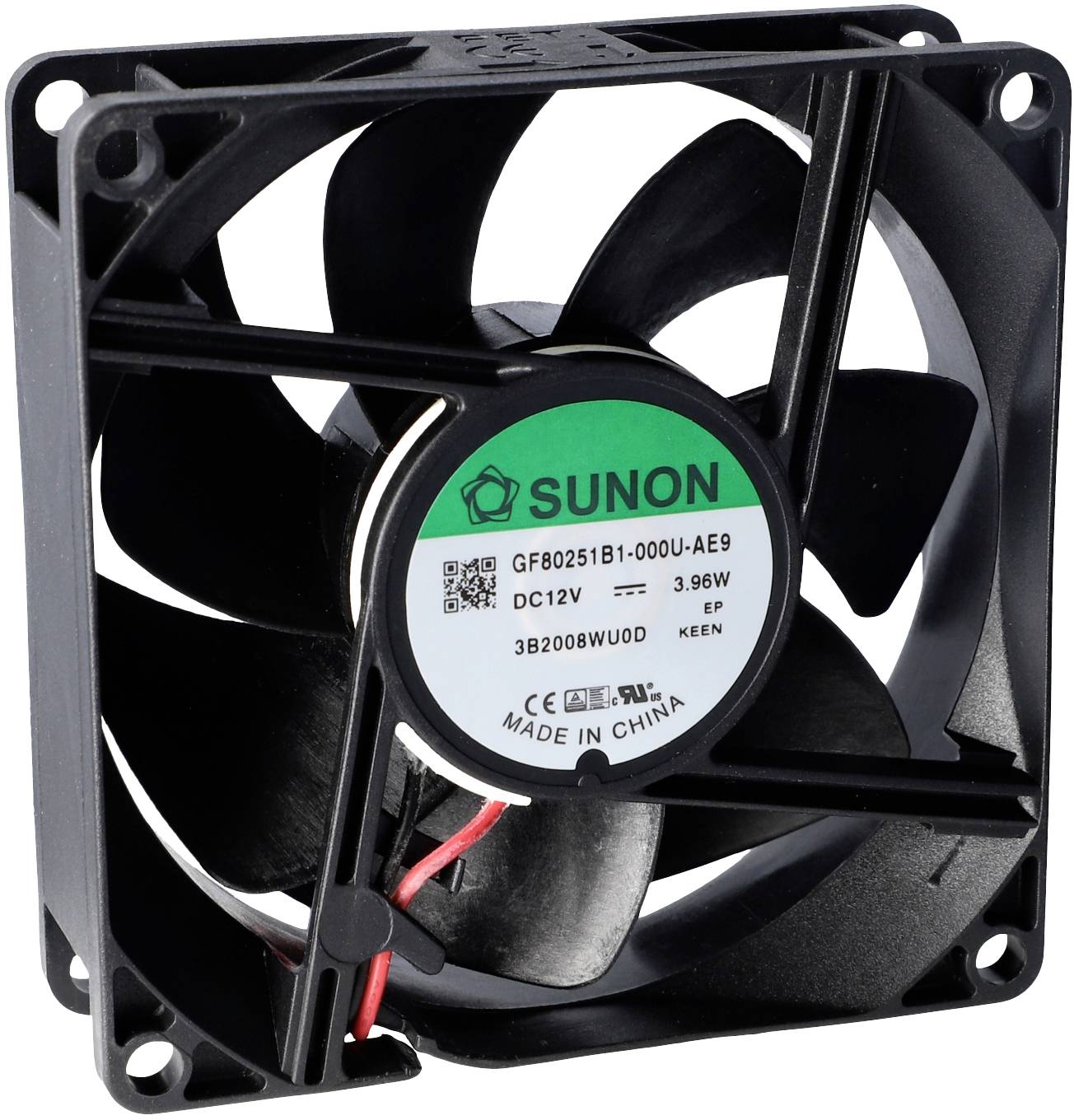 Sunon GF80251B2-000U-AE9 aksijalni ventilator 12 V/DC 96,82 m³/h 25 x 80 x 80 mm